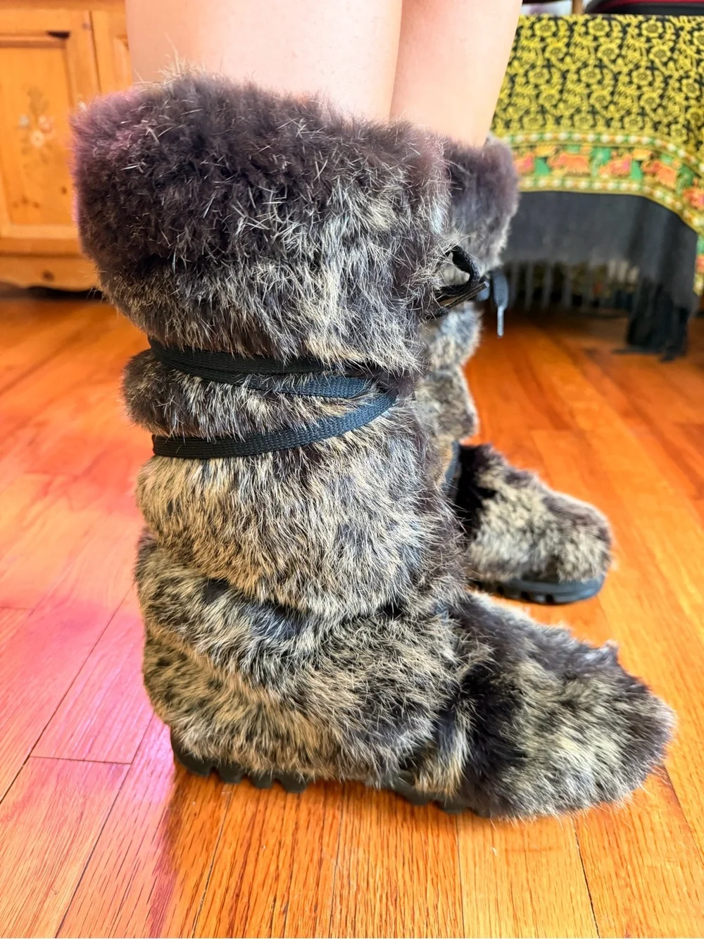 Bebe Rabbit Fur Women's Winter Boots - Brown
